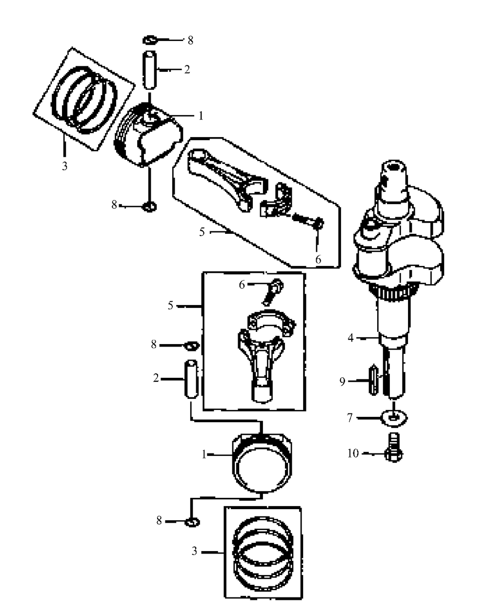 Fh601v As08 Piston And Crankshaft Diagram and Parts List for M48-KW 53AB5DAV150-19-HP Cub Cadet Lawn Tractor